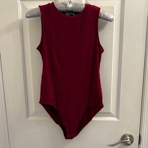 Mangopop Burgundy Sleeveless Bodysuit